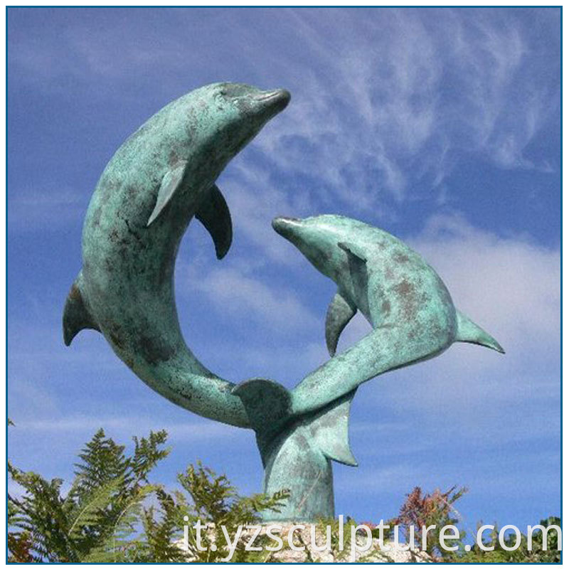 bronze dolphin sculpture